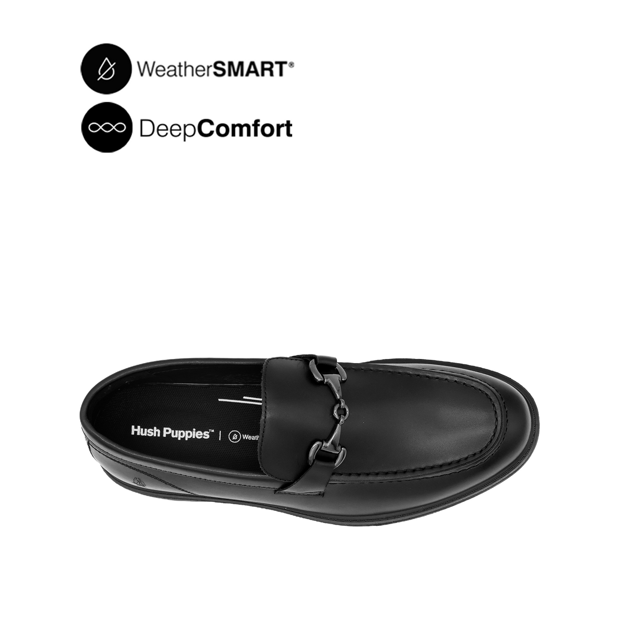 Napoleon Metal Bit Men's Shoes - Black Leather WP Hush Puppies Philippines