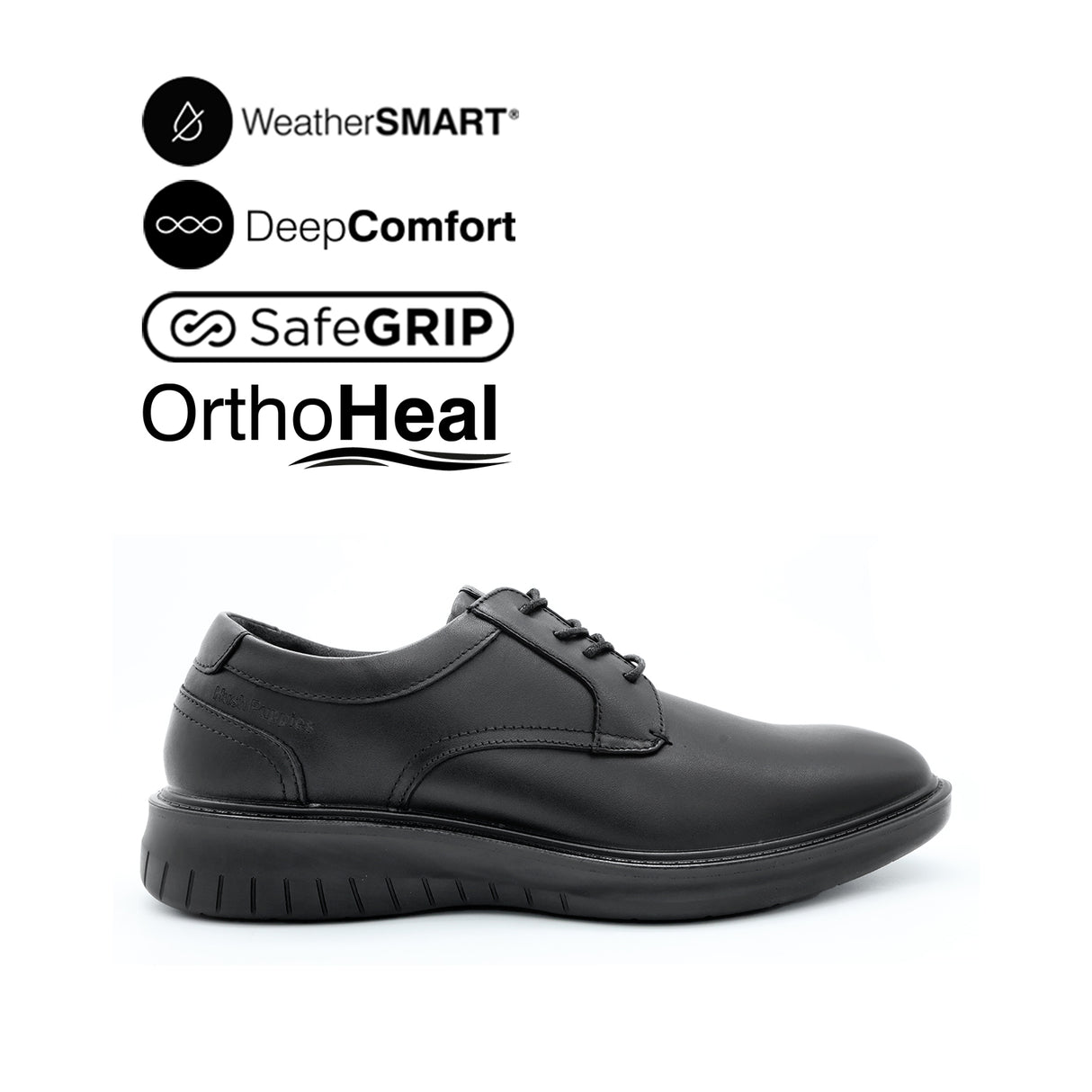 Loki Lace Up PT Men's Shoes - Black Leather WP