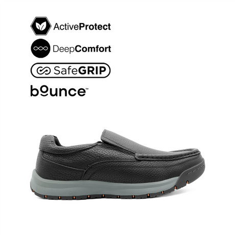 Severo Slip On MT Men's Shoes - Black Tumbled Leather Hush Puppies Philippines