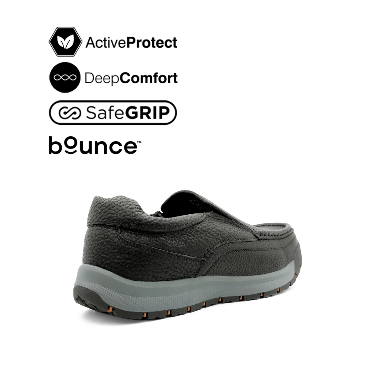 Severo Slip On MT Men's Shoes - Black Tumbled Leather Hush Puppies Philippines