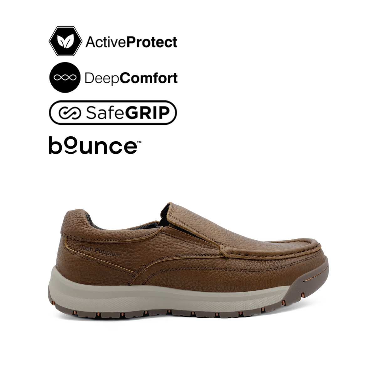 Severo Slip On MT Men's Shoes - Brown Tumbled Leather Hush Puppies Philippines