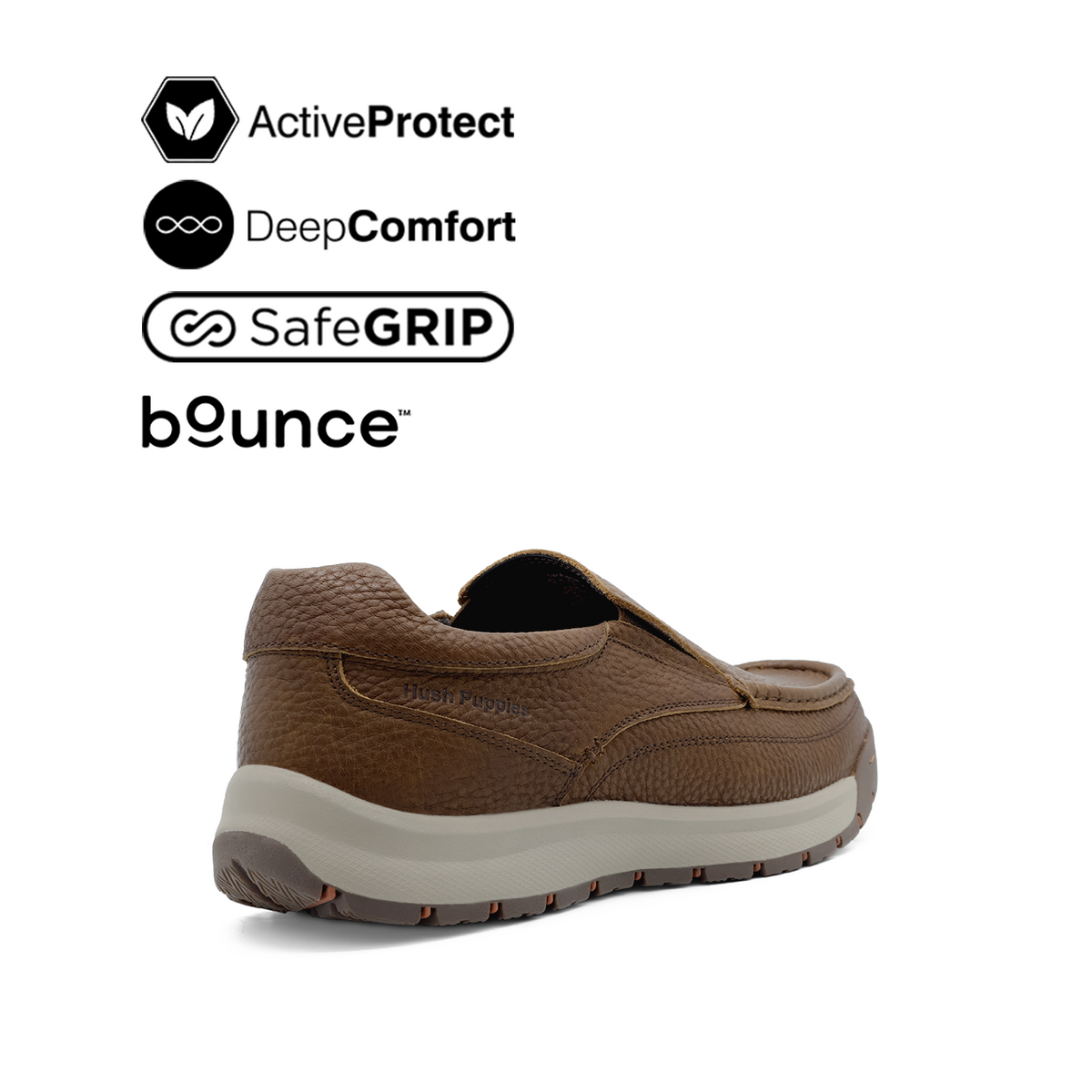Severo Slip On MT Men's Shoes - Brown Tumbled Leather Hush Puppies Philippines