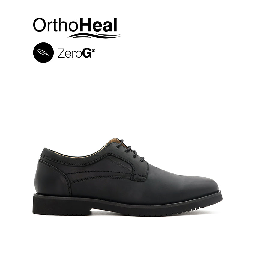 Hush puppies black mens shoes online