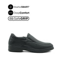 Jerry Slip On Apron Toe Men's Shoes - Black Leather WP