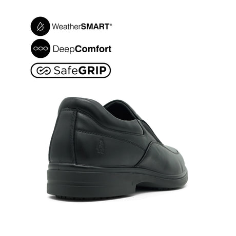 Jerry Slip On Apron Toe Men's Shoes - Black Leather WP