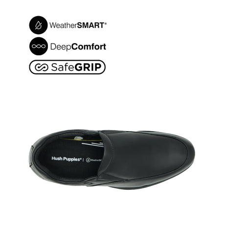 Jerry Slip On Apron Toe Men's Shoes - Black Leather WP