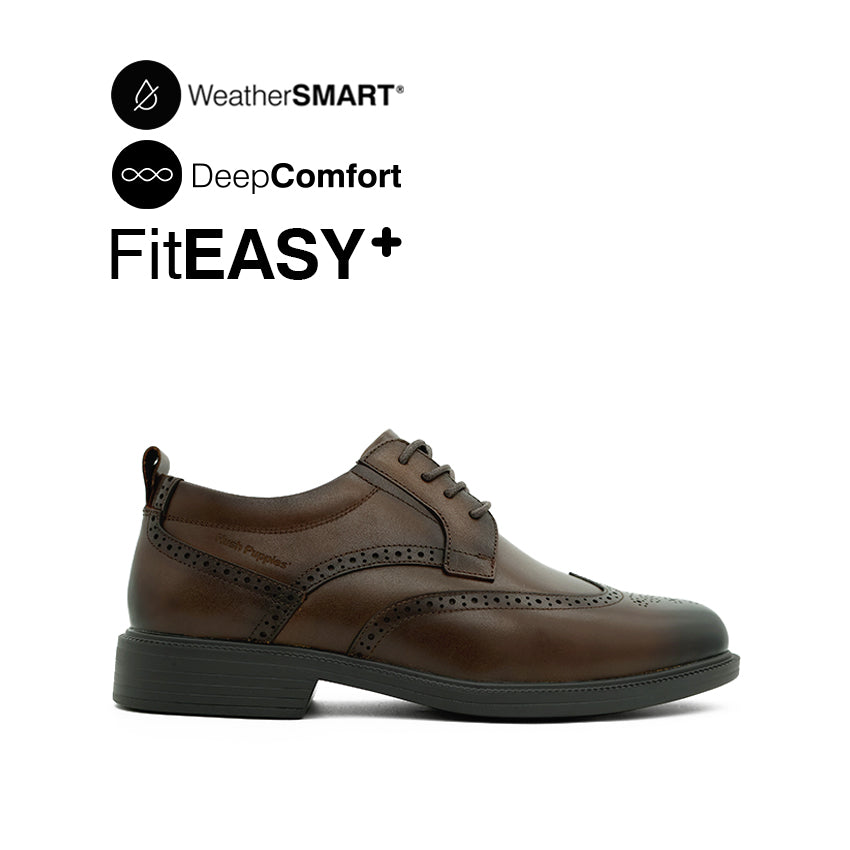 Discount on Hush Puppies  shoes - SKU: Jade Lace Up WT Men's Shoes - Chestnut Brown Leather WP