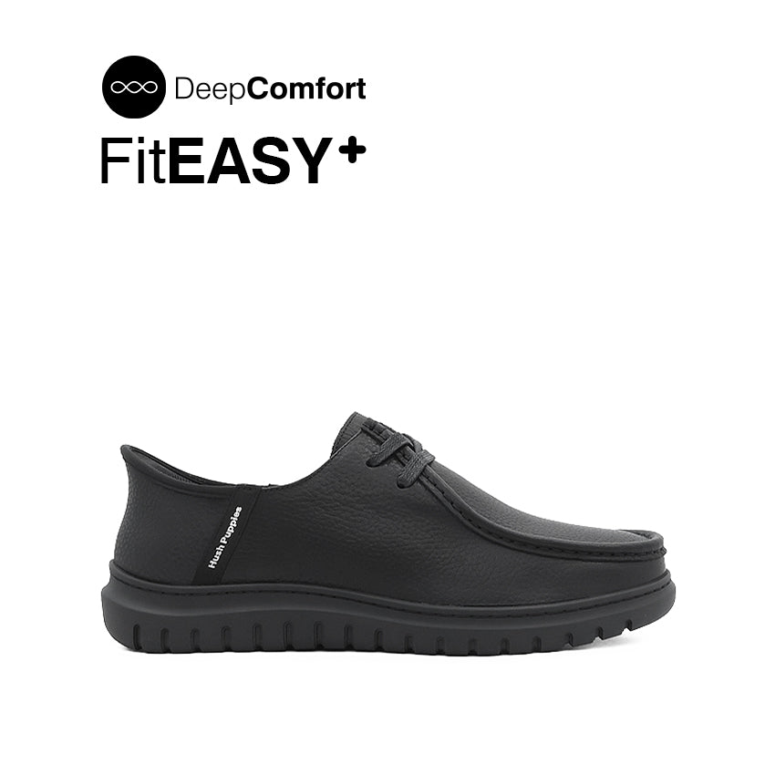 Discount on Hush Puppies  shoes - SKU: Luke Two Eye Men's Shoes - Black Tumbled Leather