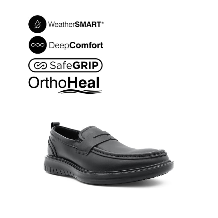 Loki Penny Men's Shoes - Black Leather WP Hush Puppies Philippines