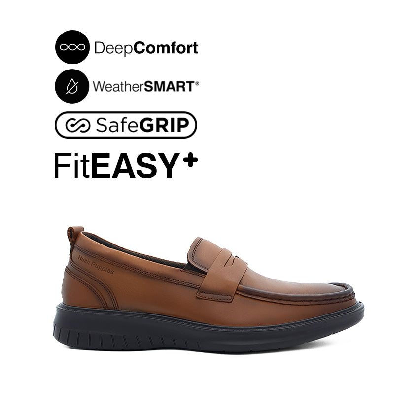 Discount on Hush Puppies  shoes - SKU: Loki Penny Men's Shoes - Deep Tan Leather WP