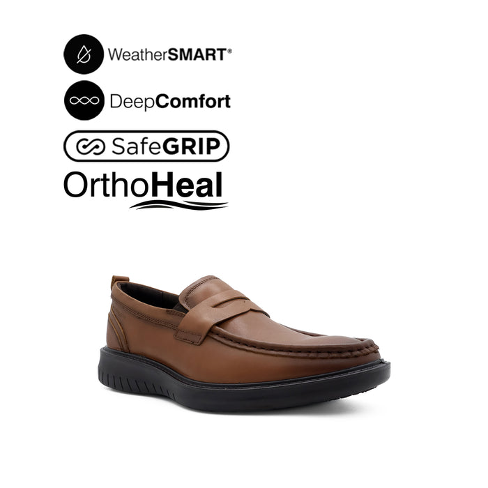 Loki Penny Men's Shoes - Deep Tan Leather WP Hush Puppies Philippines