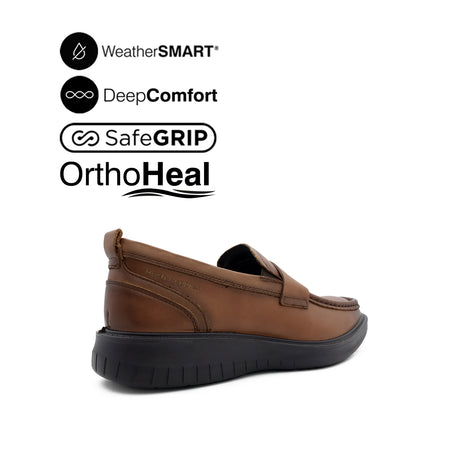 Loki Penny Men's Shoes - Deep Tan Leather WP