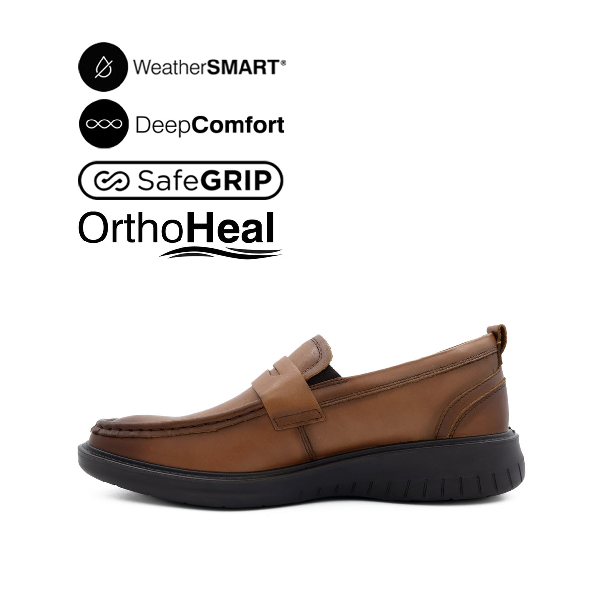 Loki Penny Men's Shoes - Deep Tan Leather WP