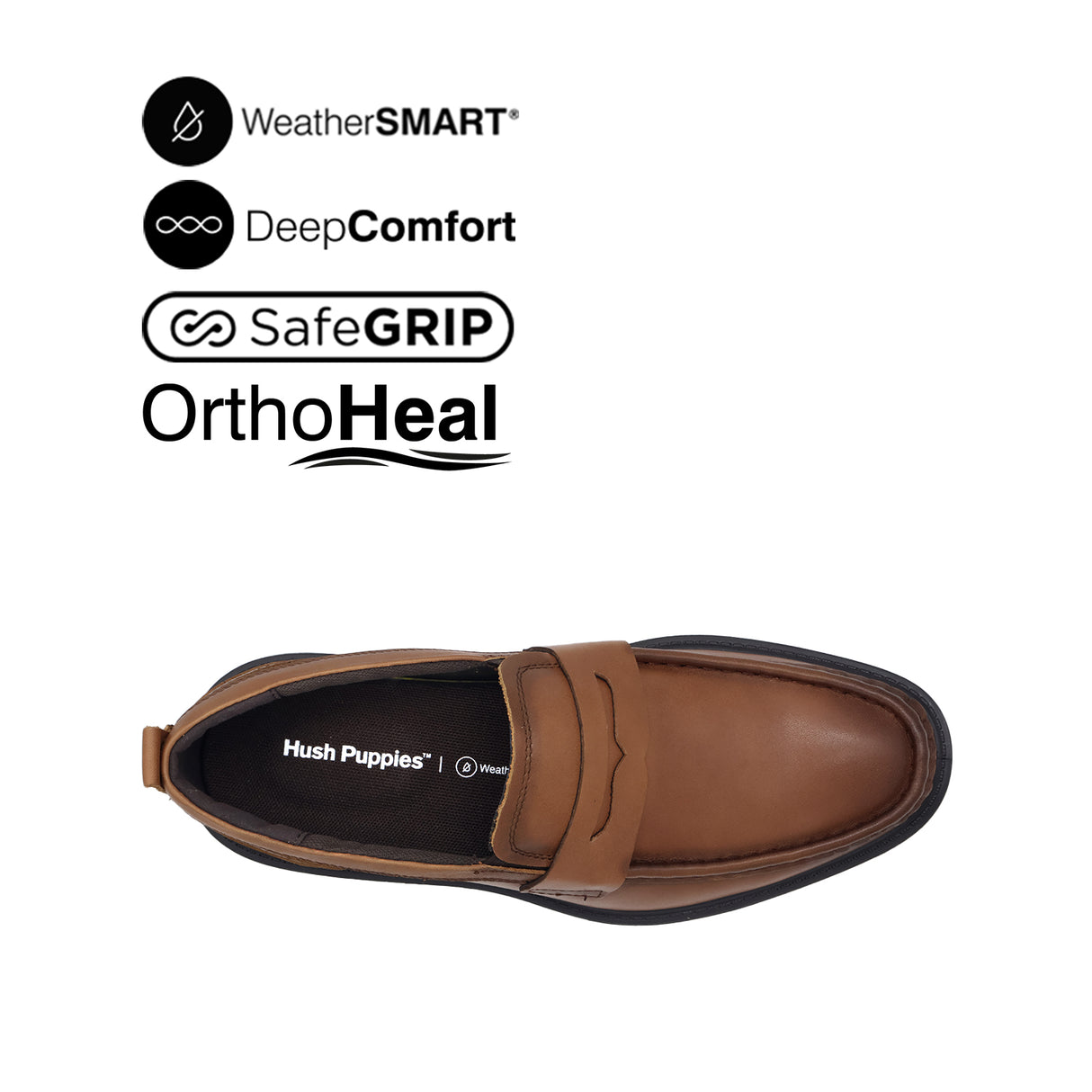 Loki Penny Men's Shoes - Deep Tan Leather WP
