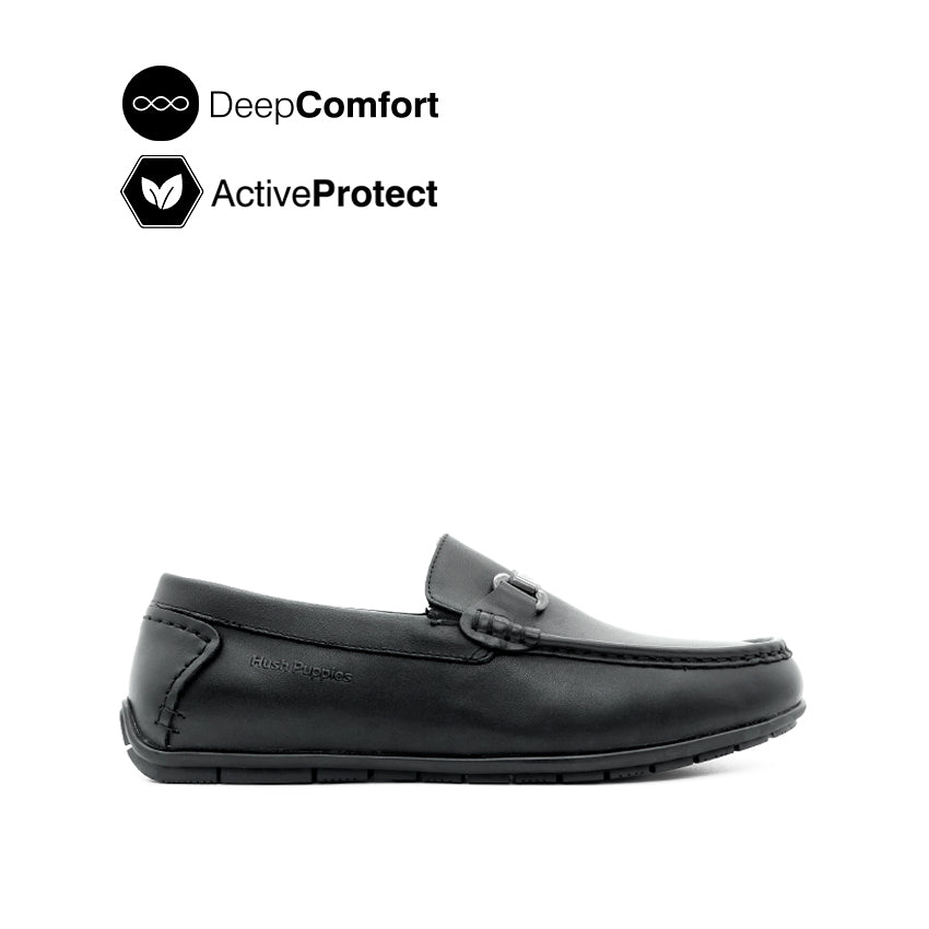 Discount on Hush Puppies  shoes - SKU: Kai Metal Bit Men's Shoes - Black Leather