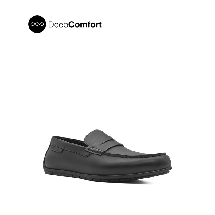 Orvin Penny Men's Shoes - Black Tumbled Leather Hush Puppies Philippines