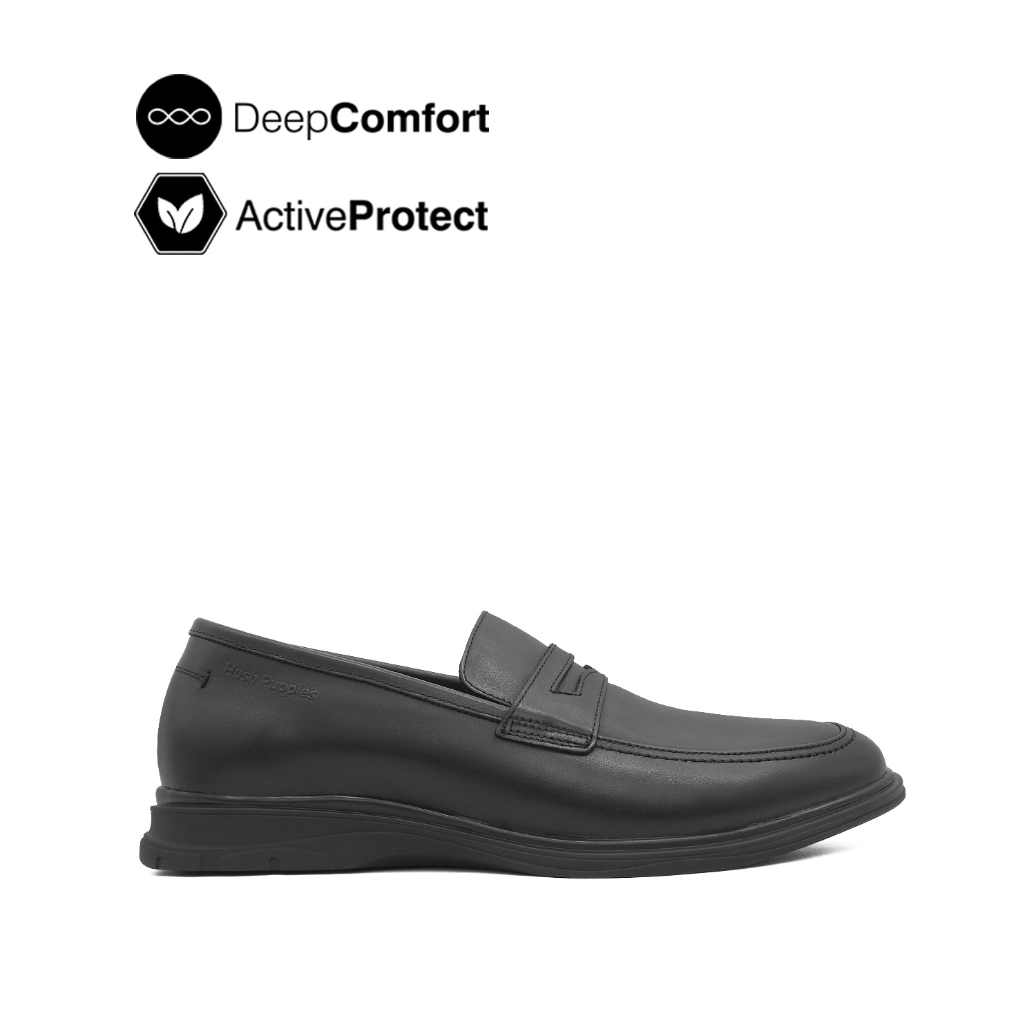 Discount on Hush Puppies  shoes - SKU: Nathan Penny  Men's Shoes - Black Leather