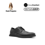 Nathan Lace Up Wing Tip Men's Shoes - Black Leather