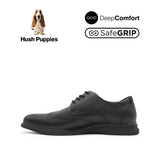 Nathan Lace Up Wing Tip Men's Shoes - Black Leather