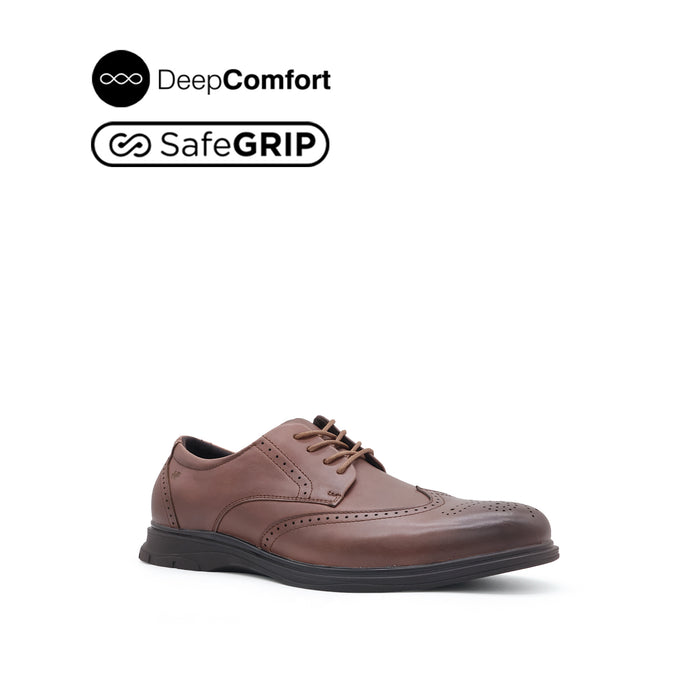 Nathan Lace Up Wing Tip Men's Shoes - Cognac Leather Hush Puppies Philippines