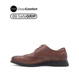 Nathan Lace Up Wing Tip Men's Shoes - Cognac Leather