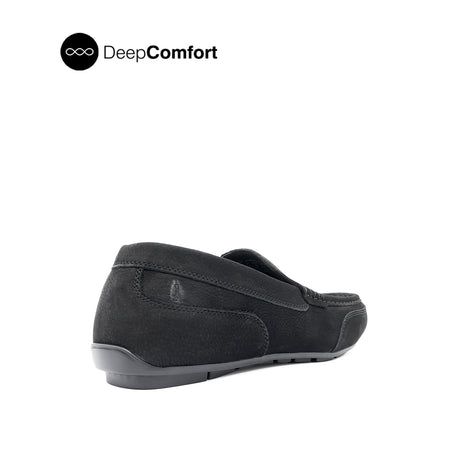 Nash Venetian Men's Shoes - Black Tumbled Nubuck
