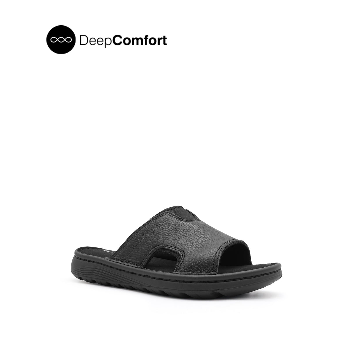 Kaiwalk Slide Men's Sandals - Black Tumbled Leather
