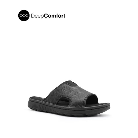 Kaiwalk Slide Men's Sandals - Black Tumbled Leather