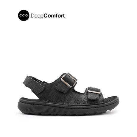 Kaiwalk Backstrap Men's Sandals - Black Tumbled Leather