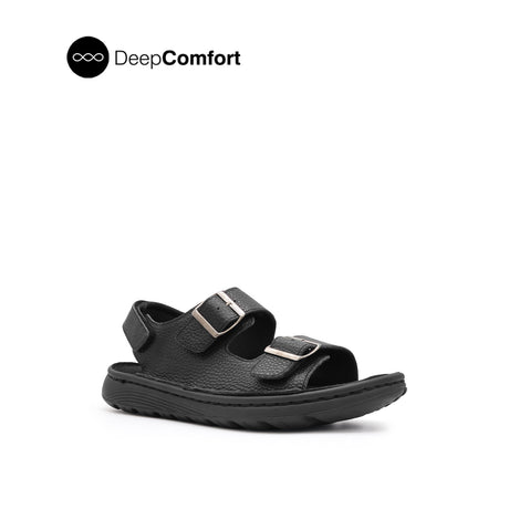 Kaiwalk Backstrap Men's Sandals - Black Tumbled Leather