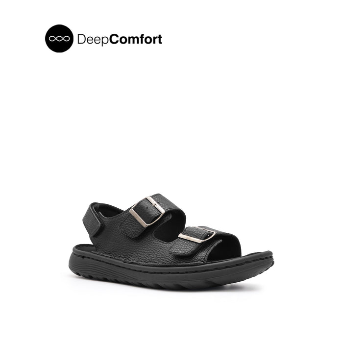 Kaiwalk Backstrap Men's Sandals - Black Tumbled Leather Hush Puppies Philippines