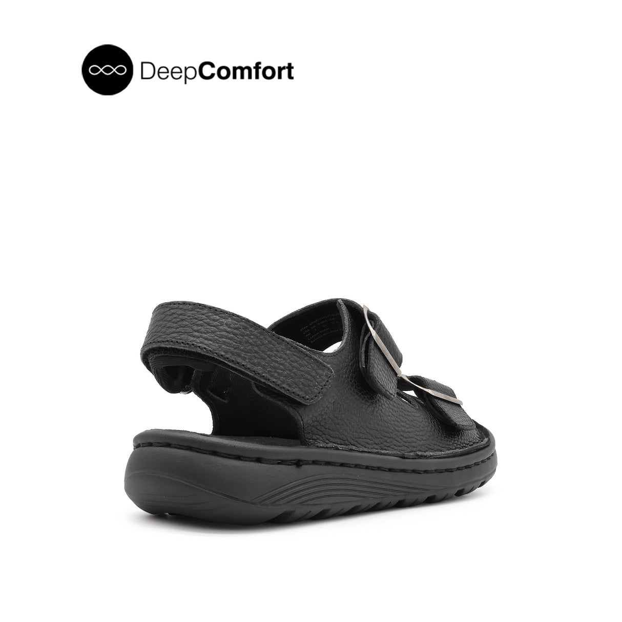 Kaiwalk Backstrap Men's Sandals - Black Tumbled Leather