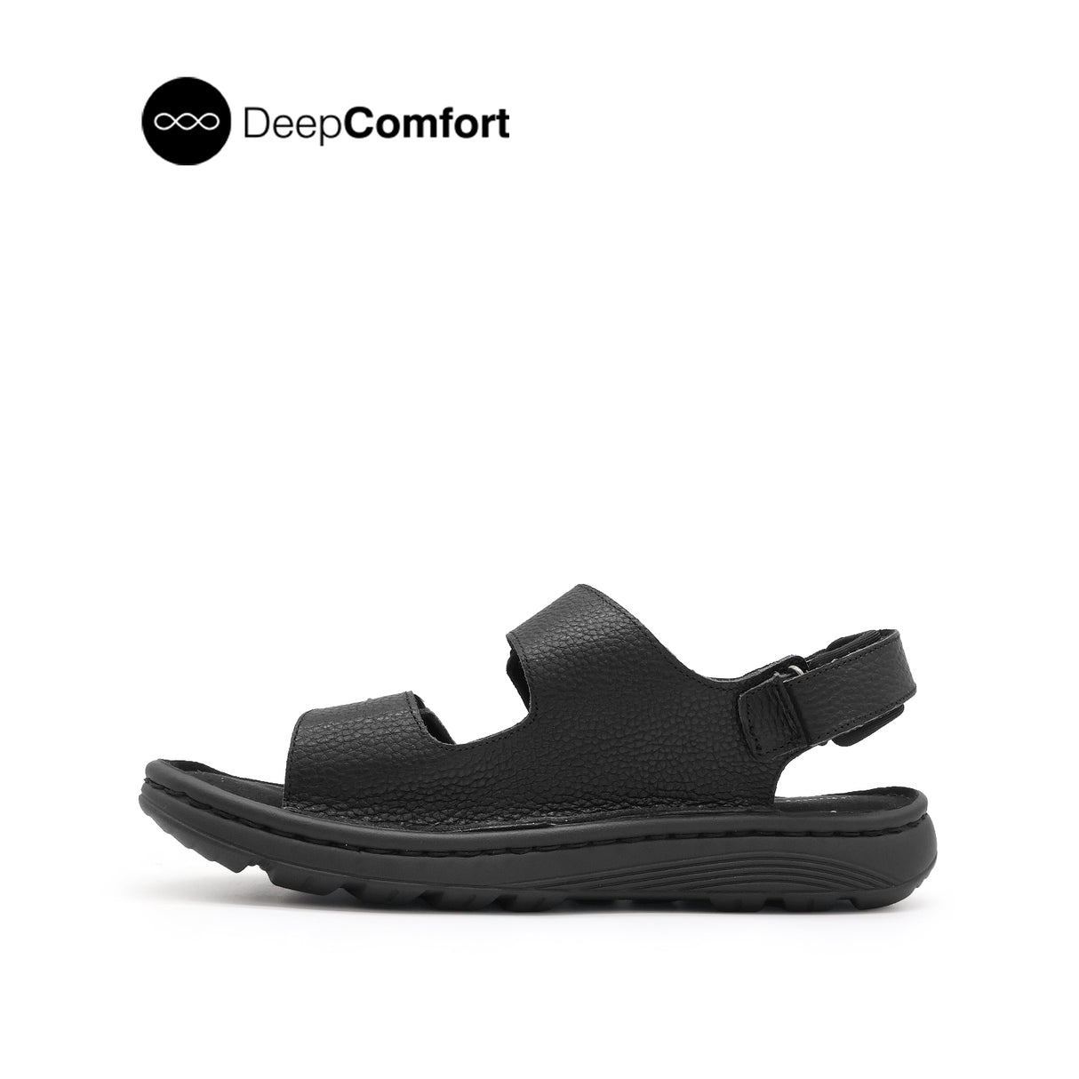 Kaiwalk Backstrap Men's Sandals - Black Tumbled Leather