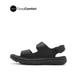Kaiwalk Backstrap Men's Sandals - Black Tumbled Leather