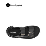 Kaiwalk Backstrap Men's Sandals - Black Tumbled Leather