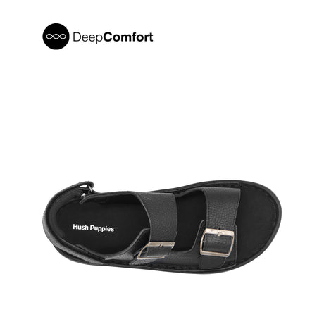 Kaiwalk Backstrap Men's Sandals - Black Tumbled Leather
