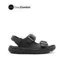 Kaiwalk Backstrap Men's Sandals - Black Tumbled Leather