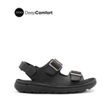 Kaiwalk Backstrap Men's Sandals - Black Tumbled Leather