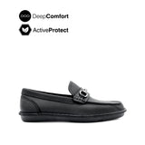 Saxon Metal Bit Men's Shoes - Black Tumbled Leather