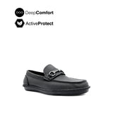 Saxon Metal Bit Men's Shoes - Black Tumbled Leather