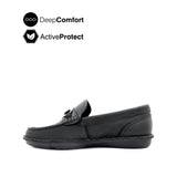 Saxon Metal Bit Men's Shoes - Black Tumbled Leather