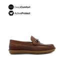 Saxon Metal Bit Men's Shoes - Tan Tumbled Leather