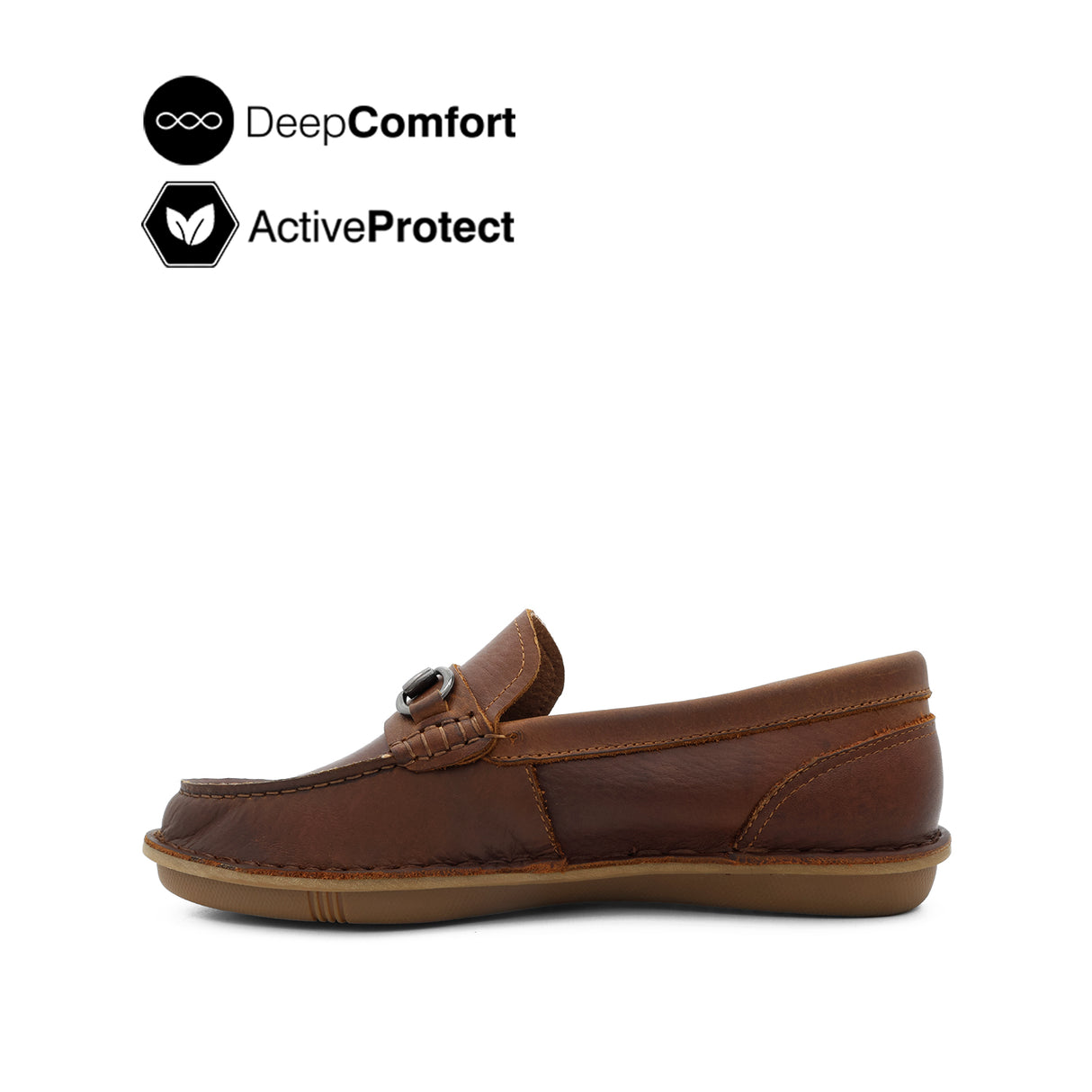 Saxon Metal Bit Men's Shoes - Tan Tumbled Leather