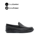Saxon Venetian Men's Shoes - Black Tumbled Leather