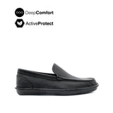 Saxon Venetian Men's Shoes - Black Tumbled Leather