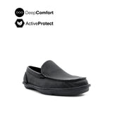 Saxon Venetian Men's Shoes - Black Tumbled Leather