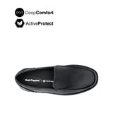 Saxon Venetian Men's Shoes - Black Tumbled Leather