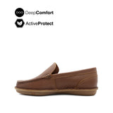 Saxon Venetian Men's Shoes - Tan Tumbled Leather