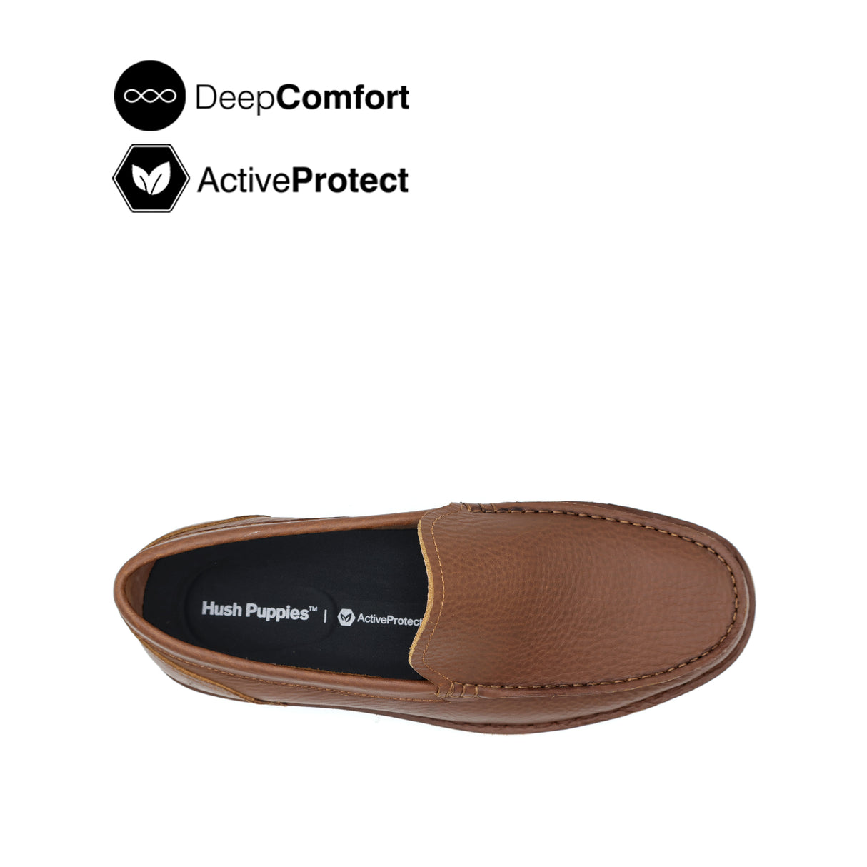 Saxon Venetian Men's Shoes - Tan Tumbled Leather