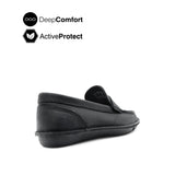 Saxon Penny Men's Shoes - Black Tumbled Leather